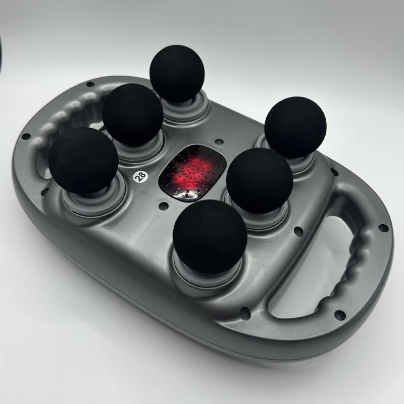 TikTokで話題になっている人気商品の6ヘッド背中マッサージャー、９段階調節可能、赤外線加熱付きプロフェッショナルマッスルマッサージツール、家庭用&旅行用に最適